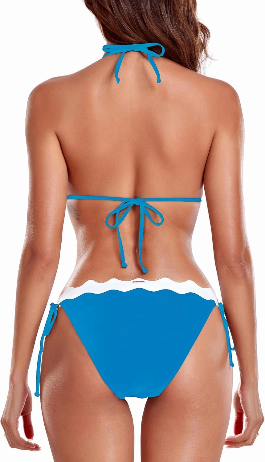 RELLECIGA Women's Adjustable Triangle Bikini Set String Halter Two Piece Bathing Suits