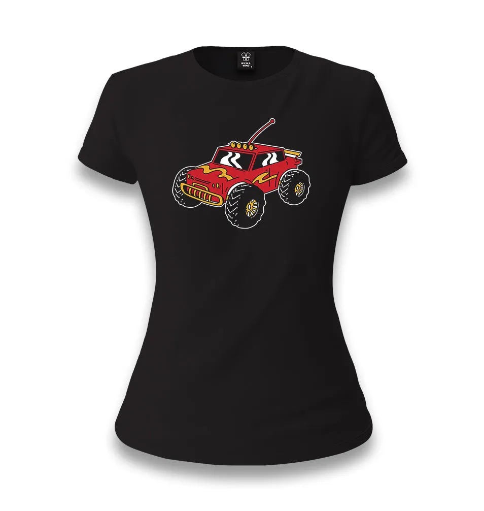 Remote Control Red Car Toy Women's Black T-shirt