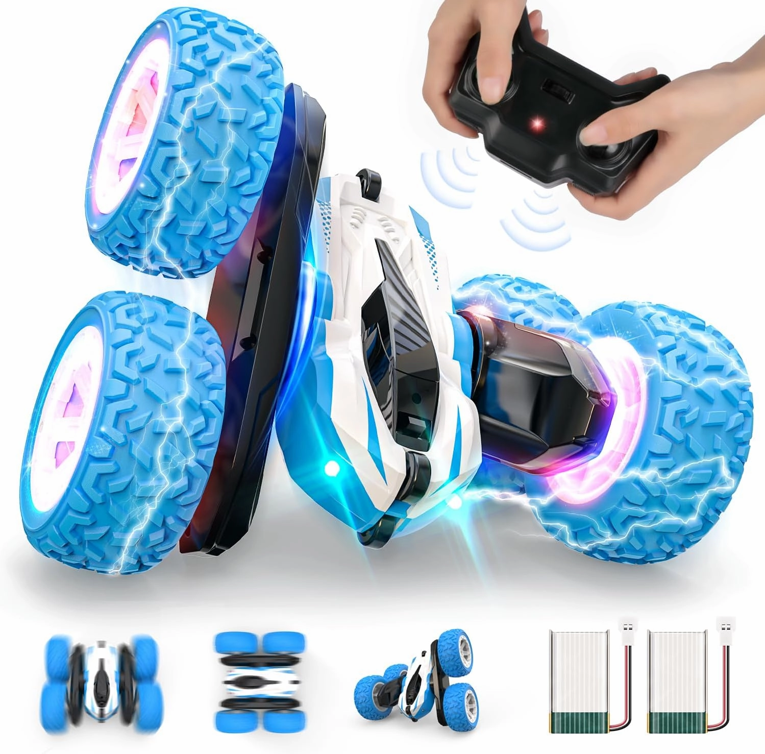 Remote Control Stunt Car Toys-Double Sided 360°Rotating 4WD RC Cars Degree Flips Rotating Car Toy