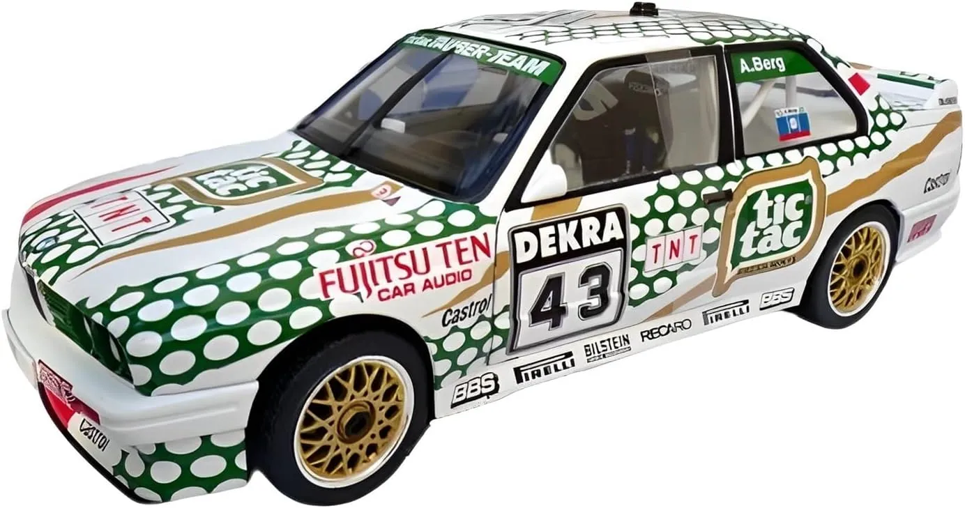 Resin Car Vehicle Model Fit for BMW M3 E30 43 DTM 1991 1 18 Alloy Racing Car Model Collectibles Souvenir Display Festive Deluxe Gift