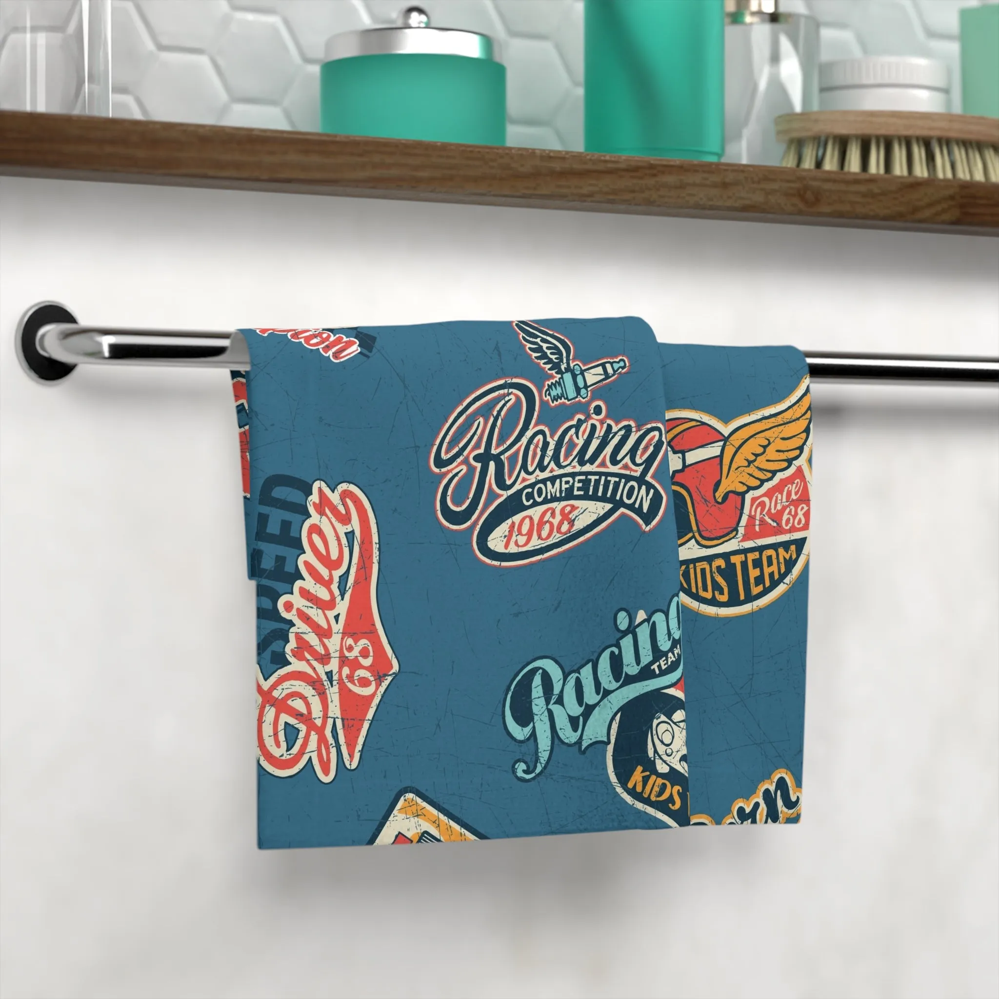 Retro Racing Competition Face Towel | Vintage Car Enthusiast Gift