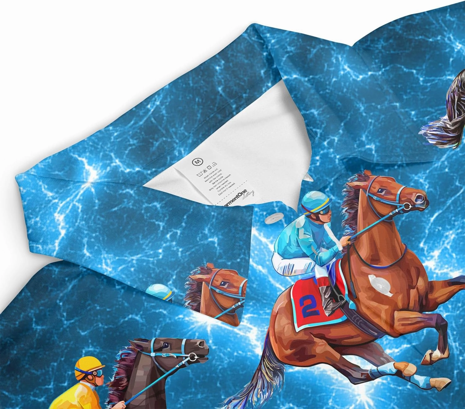 Retro Horse Racing Polo Shirts for Men Horse Racing Golf Polos Mens Polo Shirts Short Sleeve Button Up Shirt Men