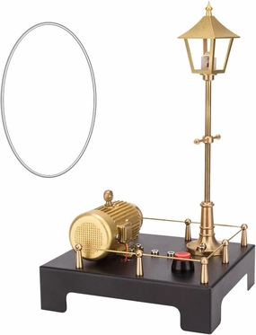 Retro Mini Steam Generator and Lamp Scene Model Set for SE-01 Steam Engine, DIY Metal Steam Engine Model Accessories Kit, Physical Science Experiment Education Kit Gift