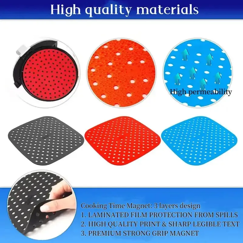 Reusable Air Fryer Mat High Temperature Resistance Silicone Pads For Air Fryers Non Stick Silicone Baking Mat For Air Fryer