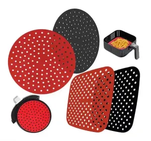 Reusable Air Fryer Mat High Temperature Resistance Silicone Pads For Air Fryers Non Stick Silicone Baking Mat For Air Fryer