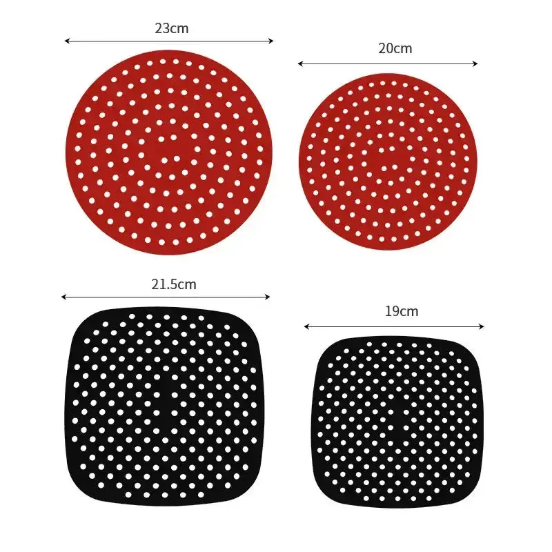 Reusable Air Fryer Mat High Temperature Resistance Silicone Pads For Air Fryers Non Stick Silicone Baking Mat For Air Fryer