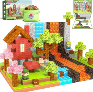 RICCLE Magnetic Blocks for Kids - 120 PCS Build Magnetic Building Blocks Toddler STEM Sensory Outdoor Toys for 3  Year Old Boys & Girls, Educational & Learning Toys for Ages 4-12