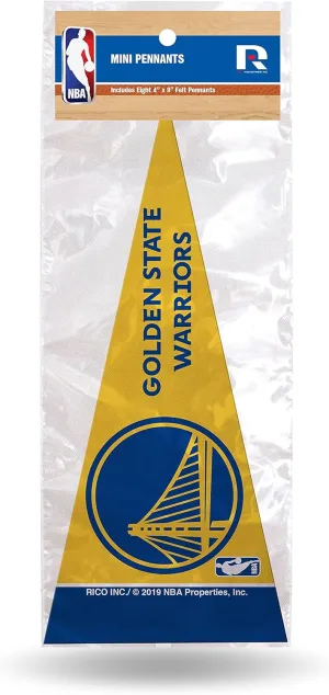 Rico Industries NBA Mini Pennant Set 4" x 9" Felt Mini Pennant Team Set (Includes 8 Pieces)