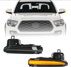 ROCCS Switchback Turn Signal Lights LED Side Mirror Marker Light Compatible with Toyota Tacoma 2016-2023,RAV4 XA50 2019-2023,Highlander XU70 2020-2023,Alphard Velltire Lexus LM,Smoked Lens