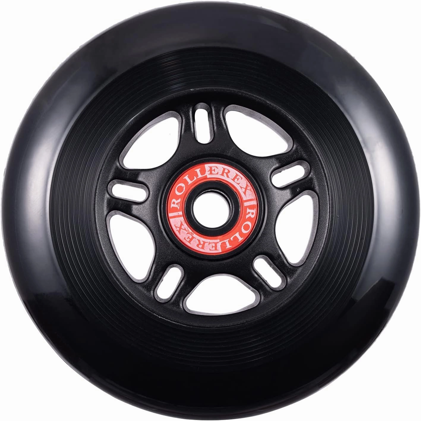 Rollerex VXT100 85A Kids Inline Skate Wheels (2 wheels w/bearings, spacers and washers) (Steel Black) (Size Options) Use on Roller Blades, RipStiks (90mm)