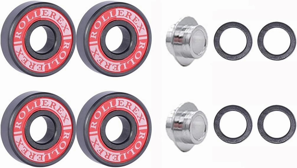 Rollerex VXT100 85A Kids Inline Skate Wheels (2 wheels w/bearings, spacers and washers) (Steel Black) (Size Options) Use on Roller Blades, RipStiks (90mm)