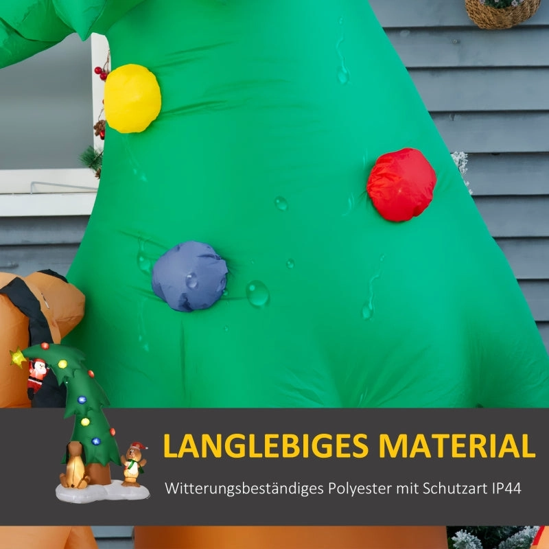 Rootz Large Inflatable Christmas Tree Decoration - Holiday Yard Decor - Festive Outdoor Display - Easy Setup - Eye-Catching LED Lights - Durable Polyester - 193cm x 93cm x 223cm
