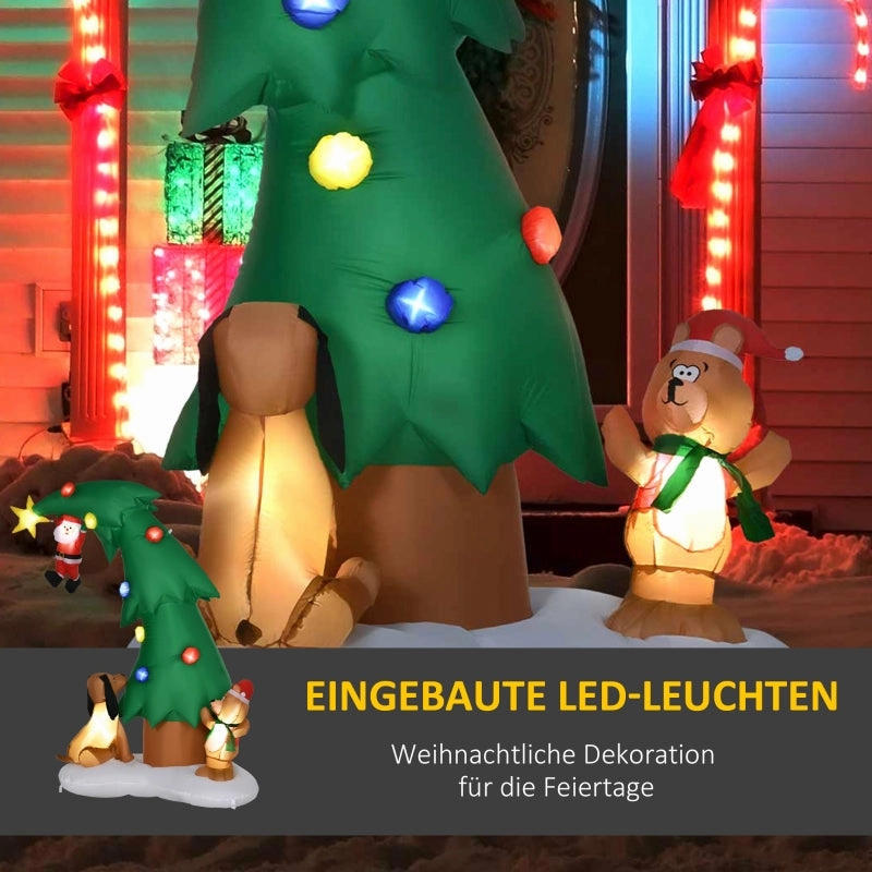 Rootz Large Inflatable Christmas Tree Decoration - Holiday Yard Decor - Festive Outdoor Display - Easy Setup - Eye-Catching LED Lights - Durable Polyester - 193cm x 93cm x 223cm