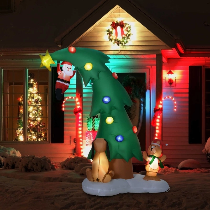 Rootz Large Inflatable Christmas Tree Decoration - Holiday Yard Decor - Festive Outdoor Display - Easy Setup - Eye-Catching LED Lights - Durable Polyester - 193cm x 93cm x 223cm