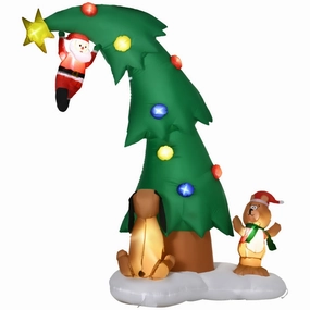 Rootz Large Inflatable Christmas Tree Decoration - Holiday Yard Decor - Festive Outdoor Display - Easy Setup - Eye-Catching LED Lights - Durable Polyester - 193cm x 93cm x 223cm