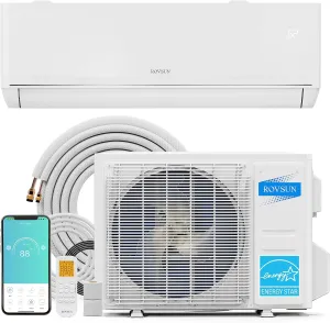 ROVSUN 12,000 BTU Smart WIFI Mini Split AC/Heating System with Inverter & APP Control, 23 SEER2 Ductless Split Air Conditioner with Pre-Charged Condenser, Heat Pump & Installation Kit, 115V