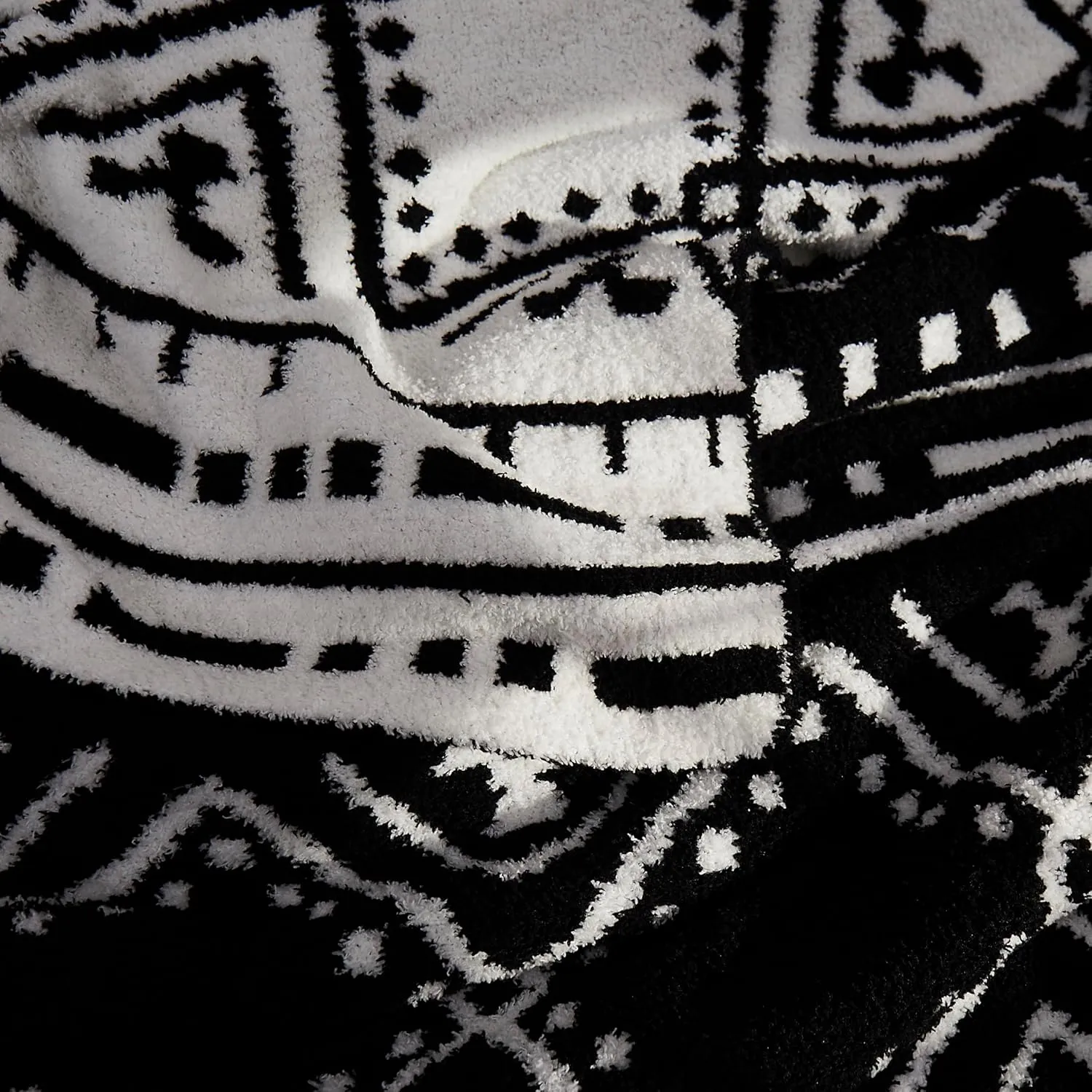 R.SHARE Boho Throw Blanket 50x70 Inch Reversible, Feather Knit Black Microfiber Soft Comfy Cozy Lightweight Fluffy Fuzzy Warm Cute for Couch Sofa Chair Bed Home