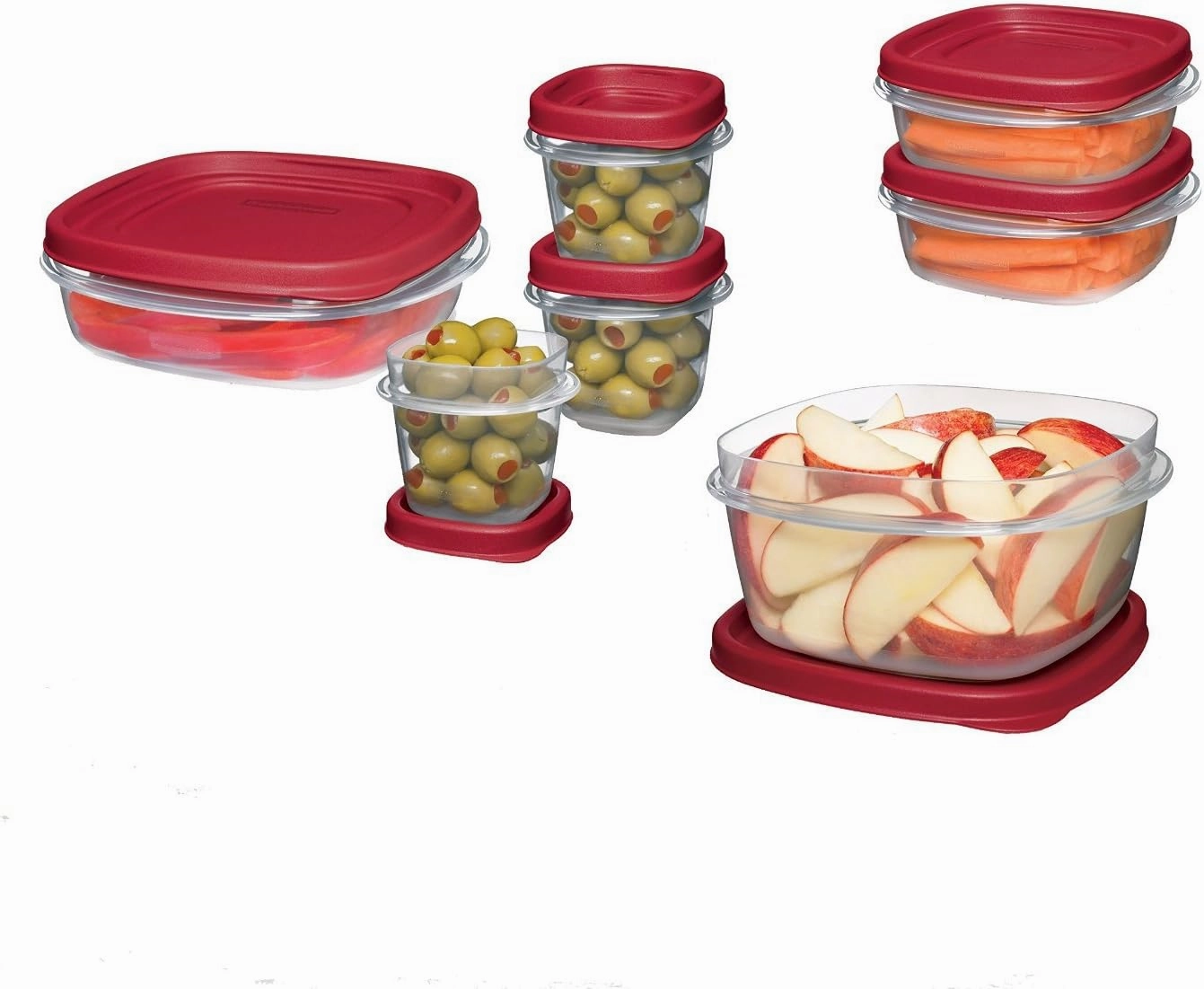 Rubbermaid Easy Find Lids Food Storage-Containers, Racer Red, 18-Piece Set