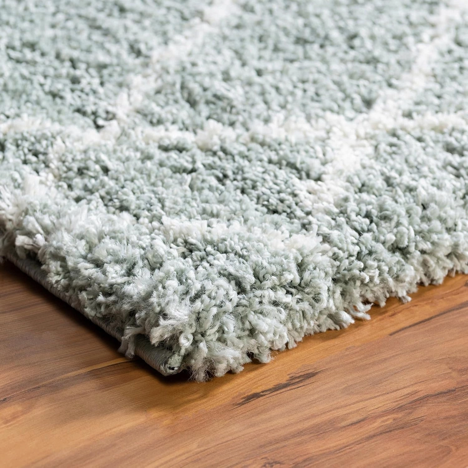 Rugs.com Soft Touch Shag Collection Runner Rug – 10 Ft Runner Sage Green Shag Rug Perfect for Hallways, Entryways