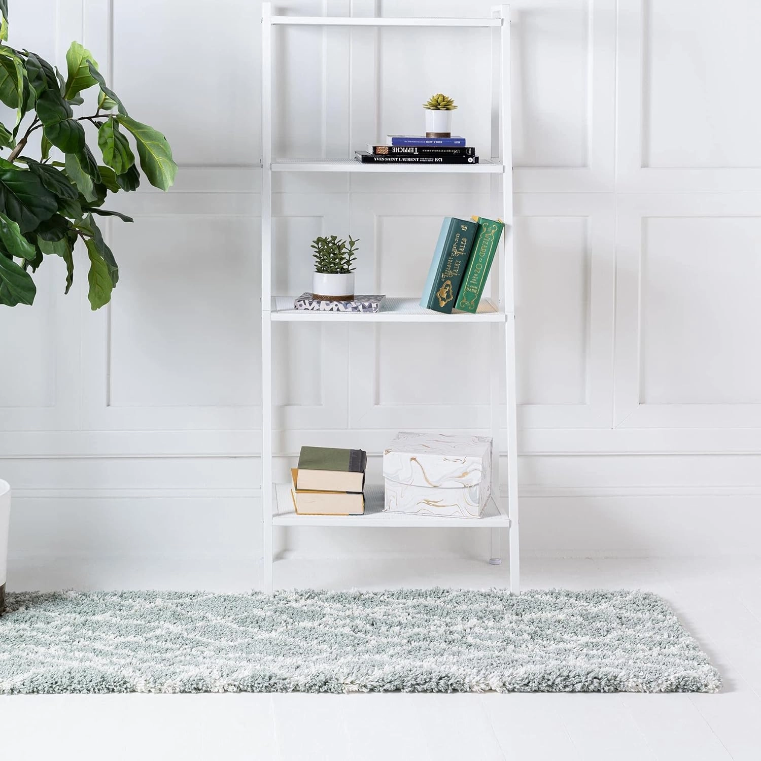 Rugs.com Soft Touch Shag Collection Runner Rug – 10 Ft Runner Sage Green Shag Rug Perfect for Hallways, Entryways