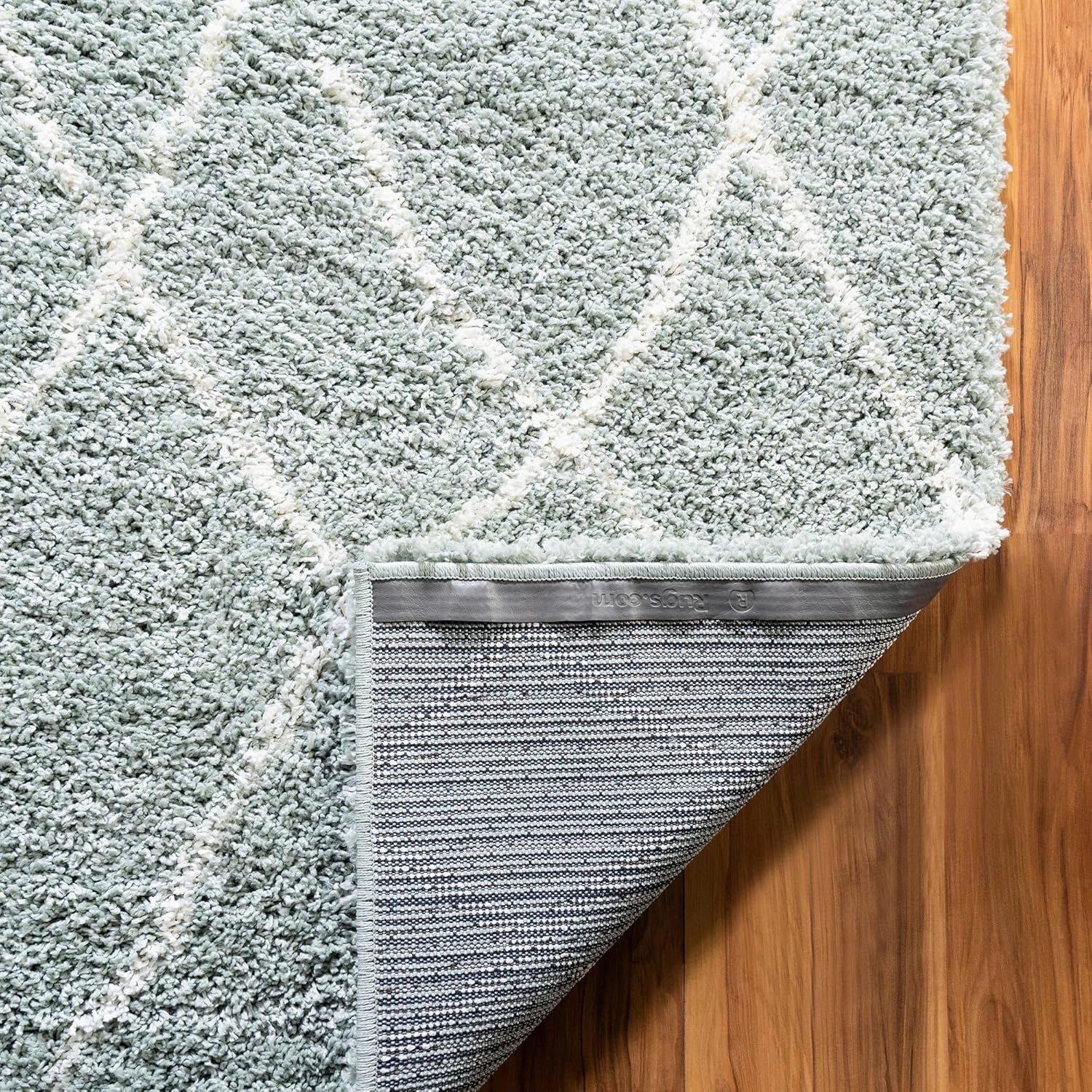 Rugs.com Soft Touch Shag Collection Runner Rug – 10 Ft Runner Sage Green Shag Rug Perfect for Hallways, Entryways