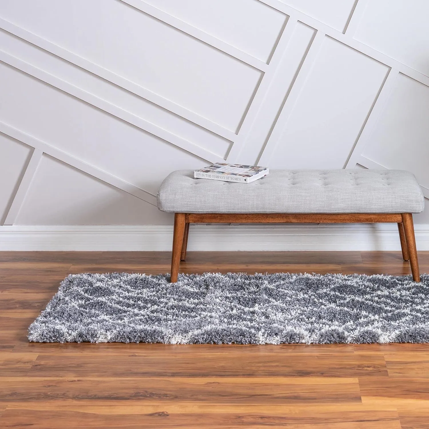 Rugs.com Soft Touch Shag Collection Runner Rug – 10 Ft Runner Pebble Gray Shag Rug Perfect for Hallways, Entryways