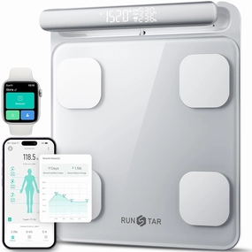 Runstar Smart Scale for Body Weight and Fat Percentage 8-Electrode, Bathroom Scale FSA or HSA Eligible Digital Handle Display with BMI, Body Fat & Muscle Mass 28 Body Composition and Body Score Report