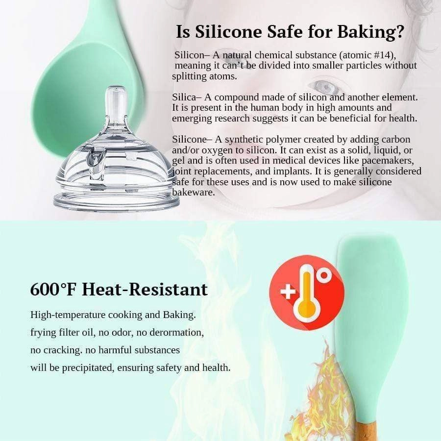 Rynx | Silicone Cooking Utensils Kitchen Utensil Set - 9&11 Natural Wood-Silicone Cooking Utensils - Kitchen Gadgets