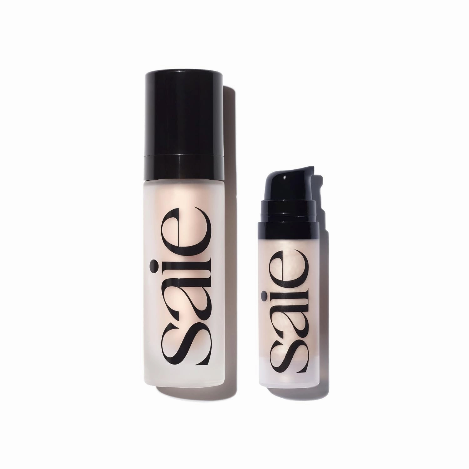 Saie Glowy Super Gel Lightweight Illuminator, Starglow Duo - Luminizer for Glowing Skin, Wear Alone or Under Makeup - Includes Full Size (1 fl oz)   Mini (0.5 fl oz)