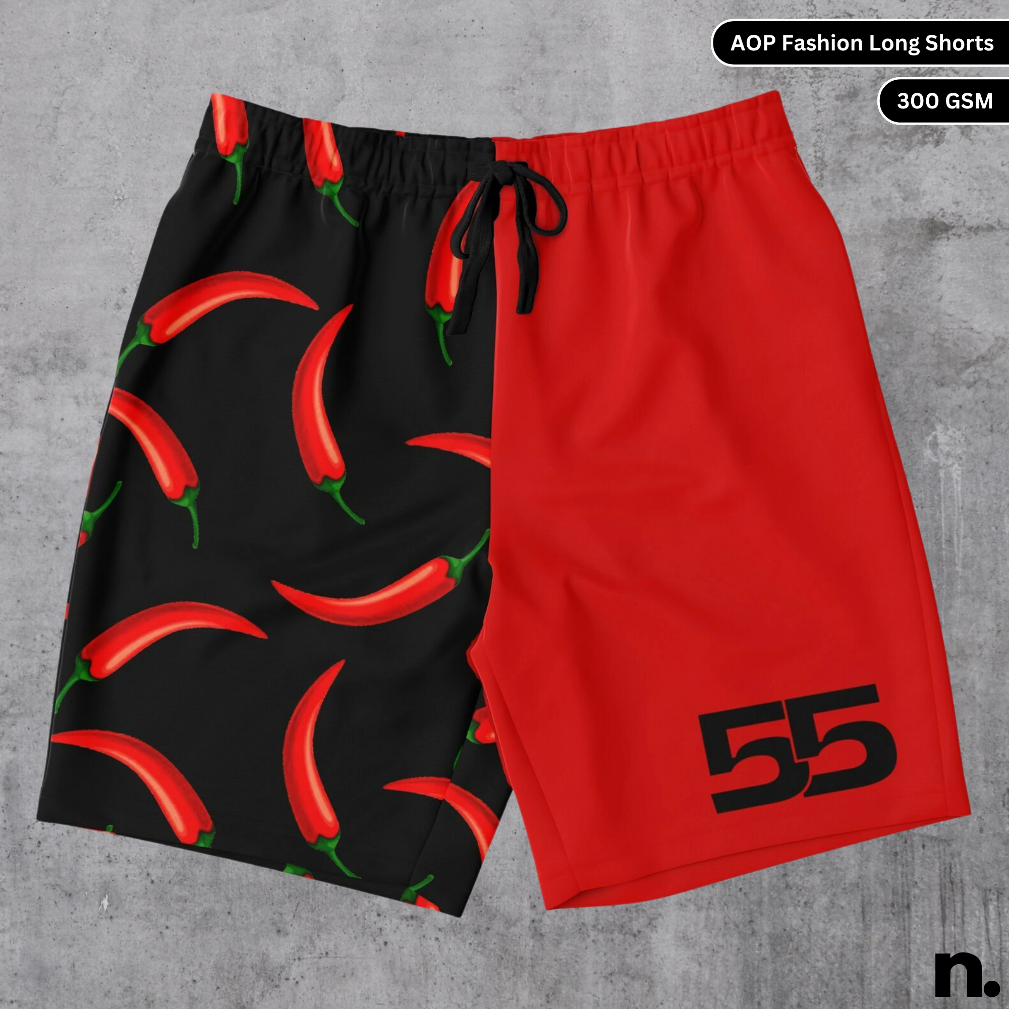 Sainz F1 Pattern Inspired Long Shorts - Black