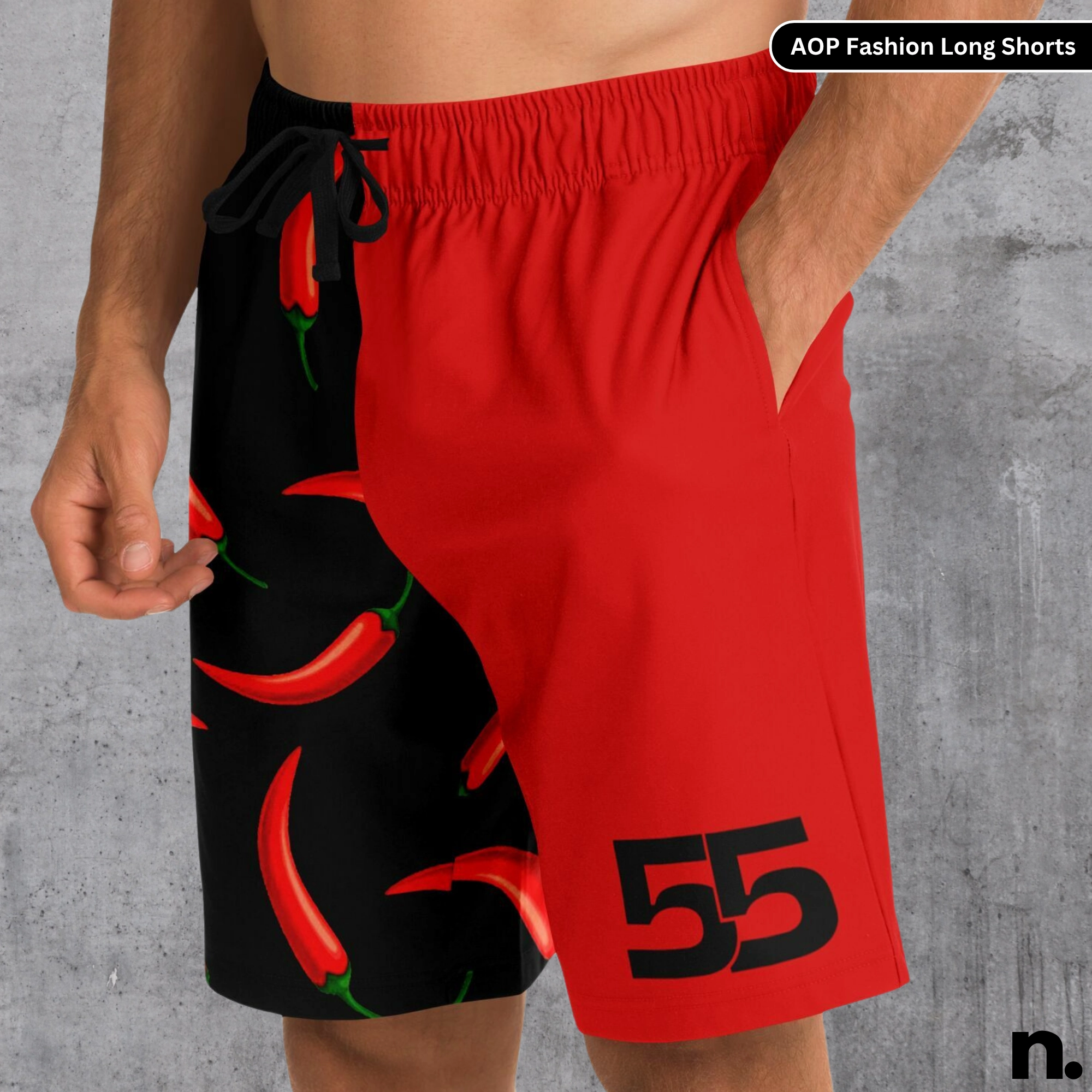 Sainz F1 Pattern Inspired Long Shorts - Black
