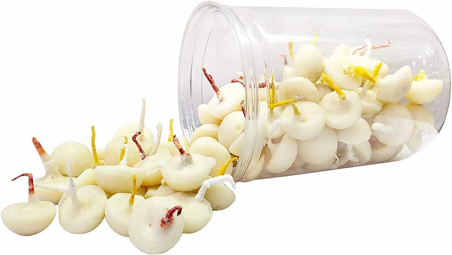 SATVIK Pack of 150 Pure Ghee Wicks for Puja | Ready-to-Use Diya Batti | 30-Min Burn Time | Wax-Free Cotton Wicks | Ideal for Pooja, Meditation, Diwali, and Housewarming Gifts