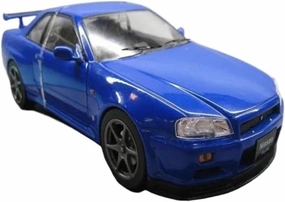 Scale Metal Car Model 1:24 for Skyline GTR BNR34 Alloy Collection Car Model Static Decor Furniture Souveni Die Cast Vehicles