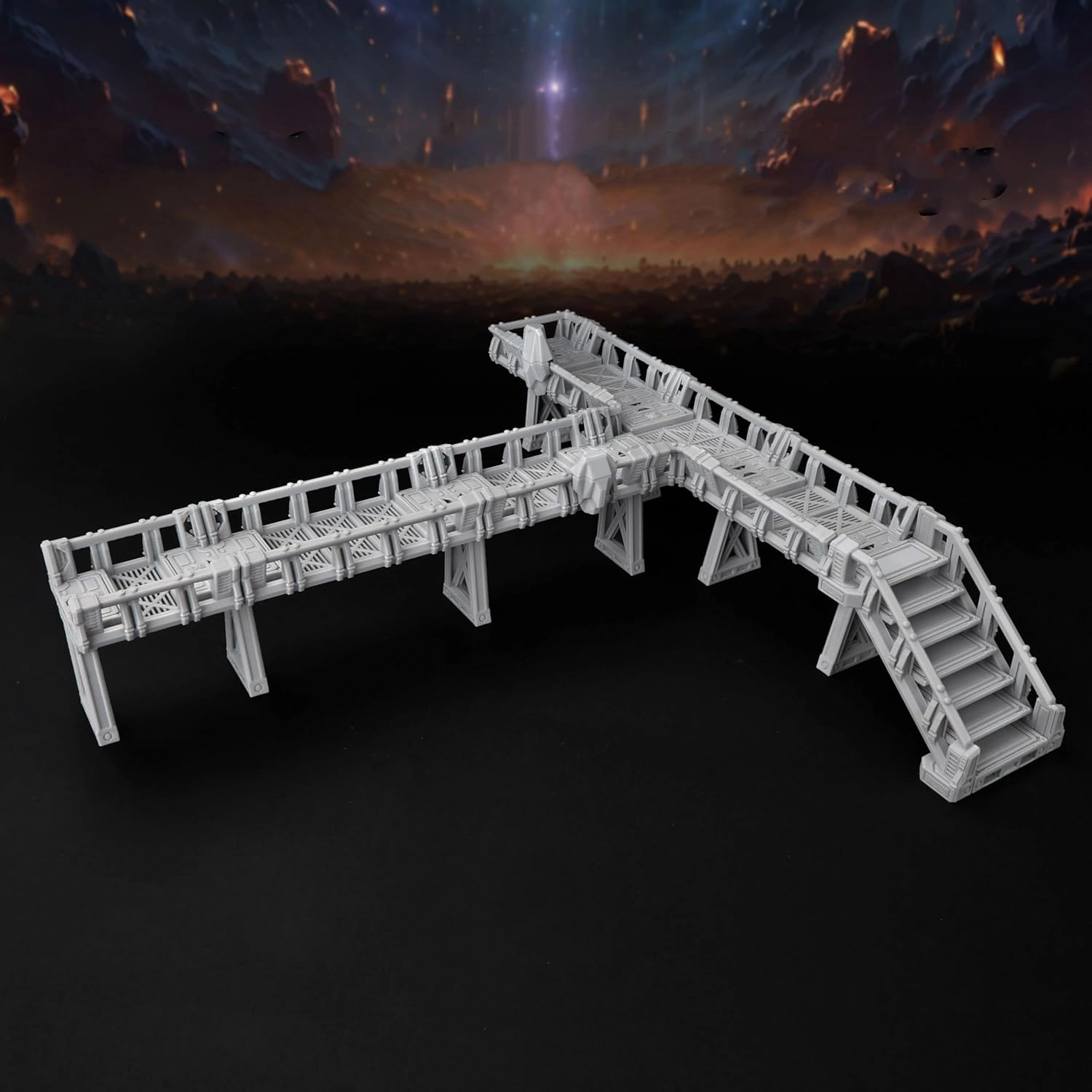 Sci-Fi Platform Walkways Set – RPG Terrain for Adults, DND Walls and Bridges, Building Blocks for Tabletop RPG Games Like Dungeons and Dragons-AF690A