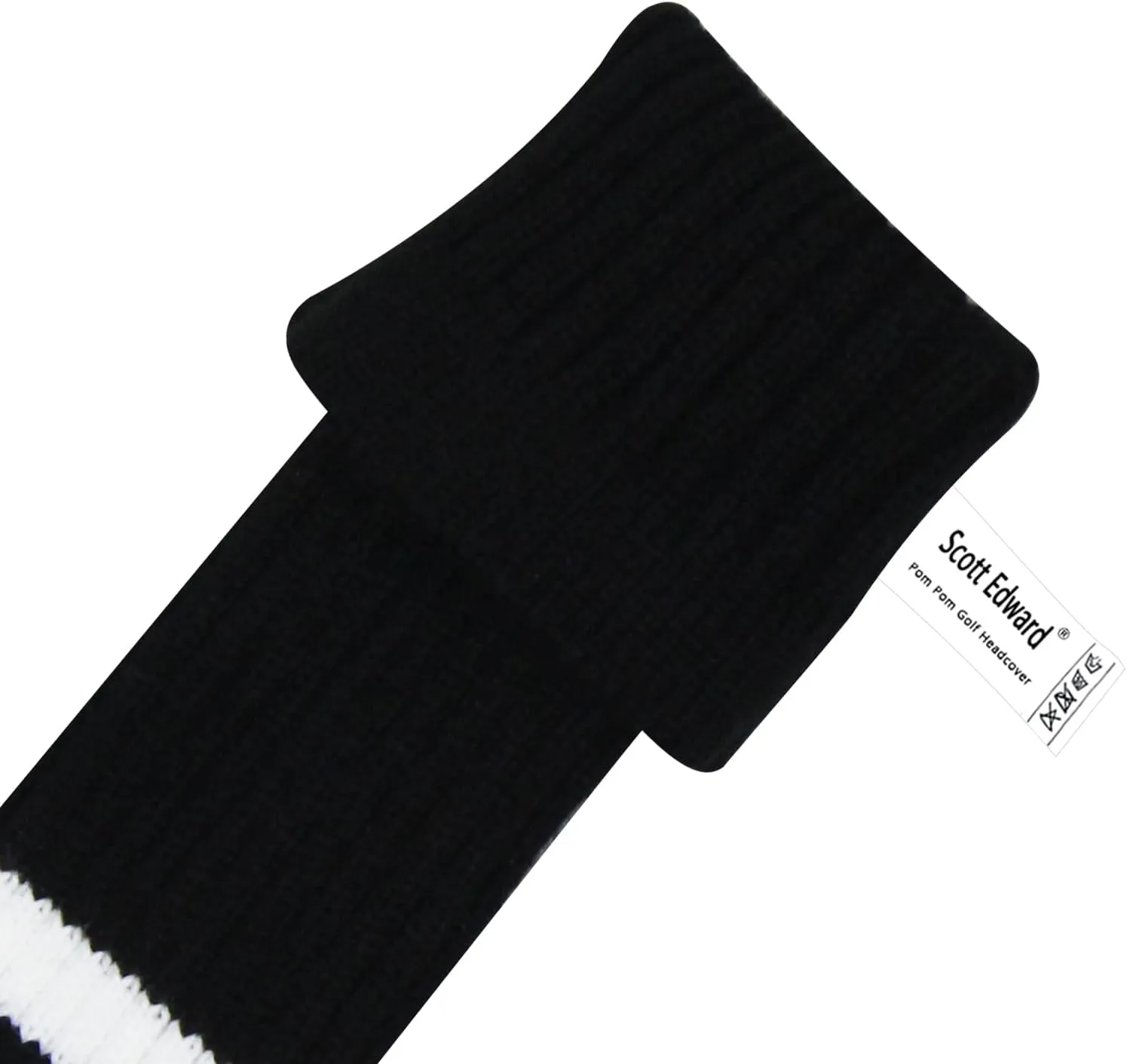 Scott Edward Knit Golf Club Cover with a Pom Set of 5 Head Covers Protect Driver Wood(460cc) 1 Fairway Wood2 and Hybrid/UT2 with Rotating Club Number Tags