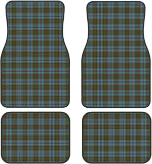 Scottish Clan Anderson Tartan Plaid Car Front and Rear Floor Mats, Anti Slip Car Mats, Complete Set of 4 Carpets, All Weather Protection