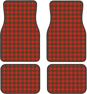 Scottish Clan Bruce Tartan Plaid Car Front and Rear Floor Mats, Anti Slip Car Mats, Complete Set of 4 Carpets, All Weather Protection