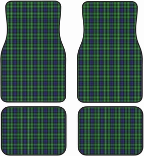Scottish Clan Graham Tartan Plaid Car Front and Rear Floor Mats, Anti Slip Car Mats, Complete Set of 4 Carpets, All Weather Protection