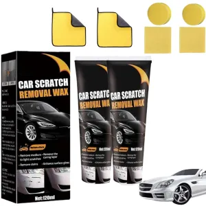 Scratch Remover for Vehicles,Car Paint Scratchs Repair Paste,Long Lasting Protection Erase Polishing Wax,Car Scratches Remover Kit with Wipe Sponge for Various Cars Surfaces (2, 120ml)
