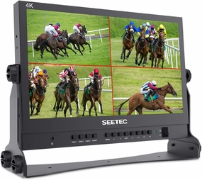 SEETEC ATEM156 15.6 Inch Live Streaming Broadcast Director Monitor with 4 HDMI Input Output Quad Split Display for ATEM Mini Pro Video Switcher Mixer Studio Television Production