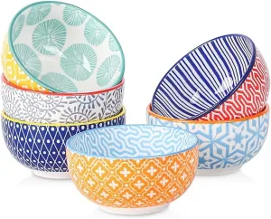 Selamica Ceramic 4 OZ Dipping Bowls Set, 3.5 Inch Mini Bowl for Dipping, Side Dishes, Microwave Dishwasher Safe, Set of 6, Assorted Colors