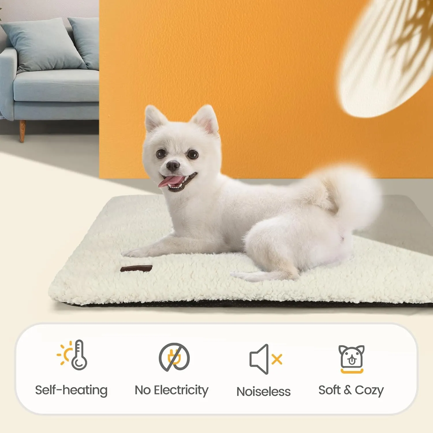 Self Warming Cat Bed Self Heating Cat Dog Mat 29.1 x 18.9 inch Extra Warm Thermal Pet Pad for Indoor Outdoor Pets with Removable Cover Non-Slip Bottom Washable Non Electric