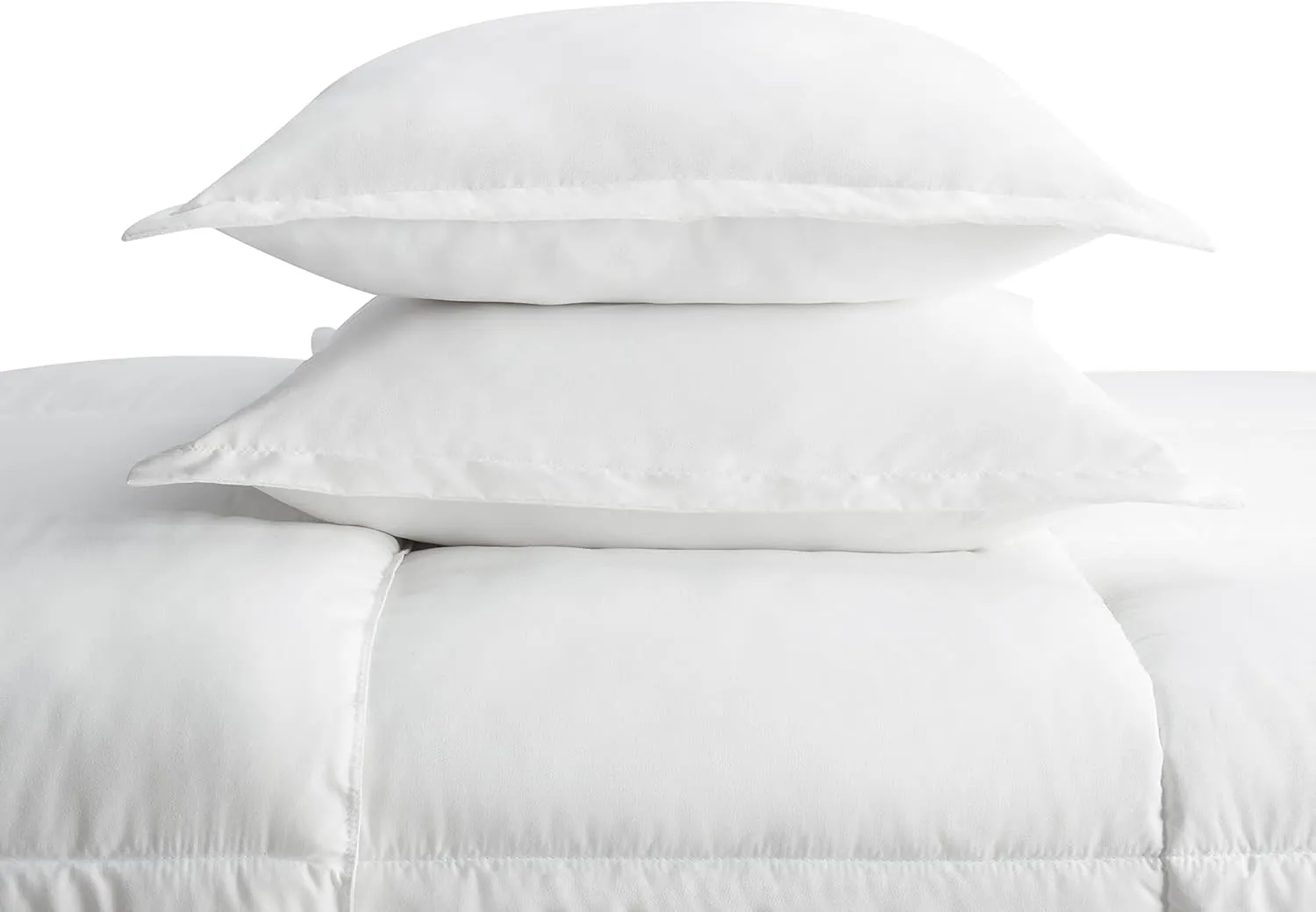 SERTA Simply Clean Ultra Soft Hypoallergenic Solid 2 Piece Comforter Set, Twin XL, White