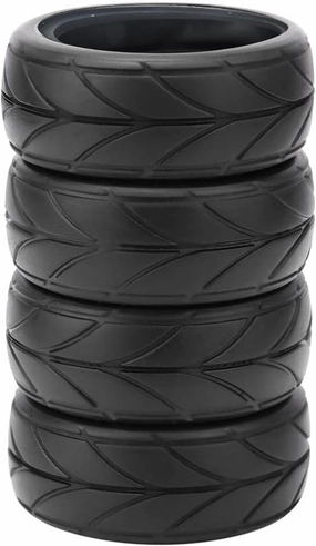 Set of 4 Rubber Tires Compatible with 1/10 Traxxas Tamiya HPI HSP RC Vehicle Tires TT02 TT01 RS4 Road Racing Touring Car (Color C)