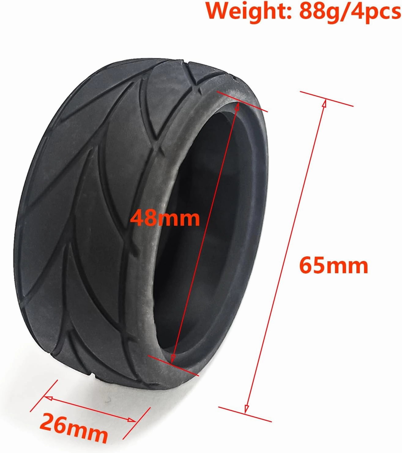 Set of 4 Rubber Tires Compatible with 1/10 Traxxas Tamiya HPI HSP RC Vehicle Tires TT02 TT01 RS4 Road Racing Touring Car (Color C)