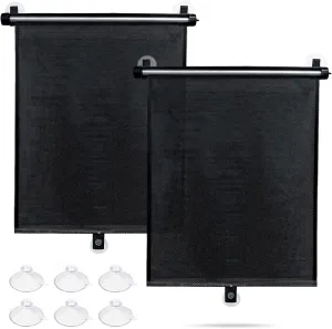 Sfee Car Window Shade for Side Windows, 2 Pack Sun Shade Retractable for Car Blocks Heat and UV Rays Glare Protection Roller Sunshade Visor for Baby, Kids, Pets, Passengers