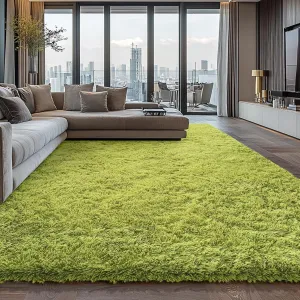Shag Area Rugs for Bedroom Living Room,4X6 Ultra Soft Fluffy Area Rugs for Dorm, Indoor Carpet Nursery Rugs for Kids Girls Room Home Decor,Green