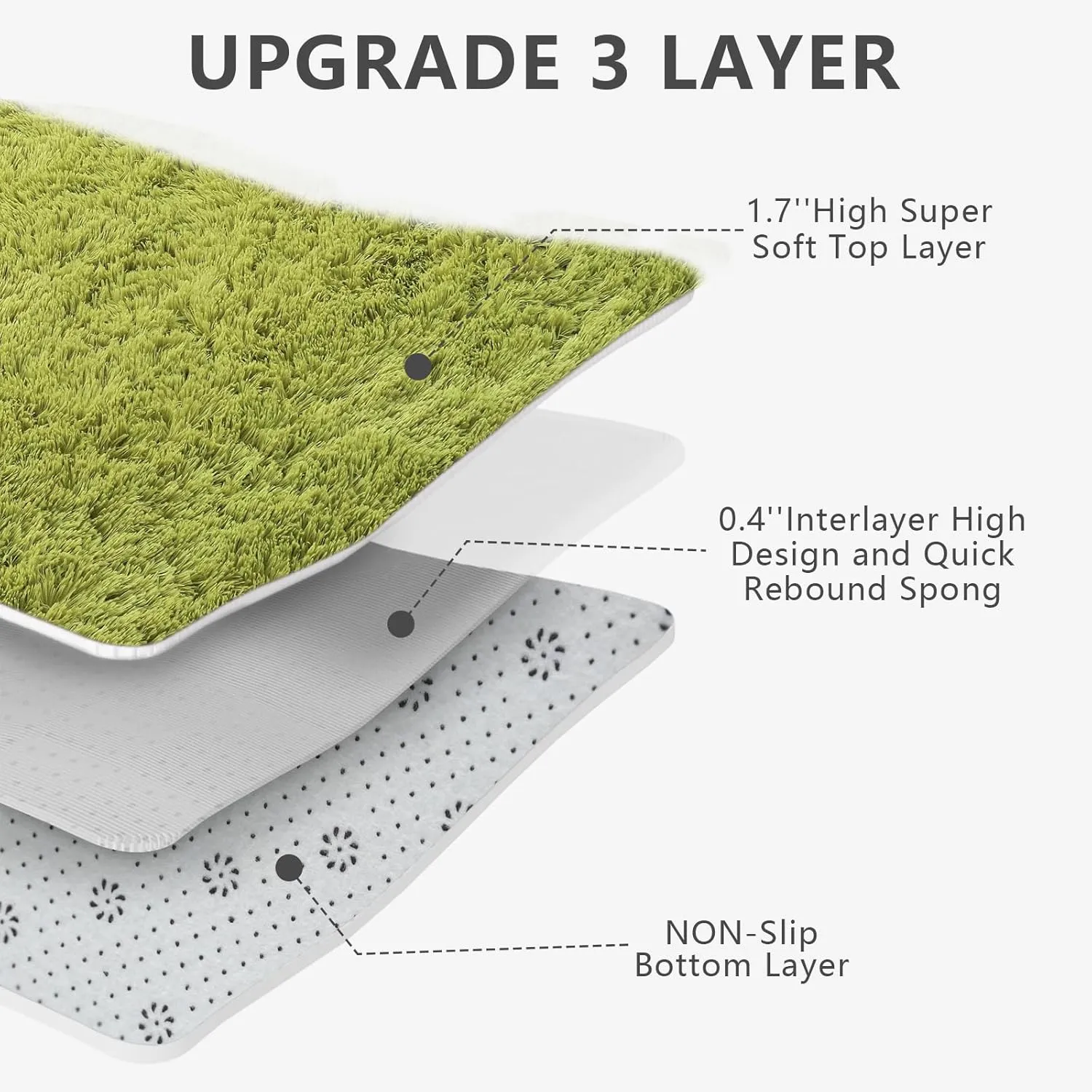 Shag Area Rugs for Bedroom Living Room,4X6 Ultra Soft Fluffy Area Rugs for Dorm, Indoor Carpet Nursery Rugs for Kids Girls Room Home Decor,Green
