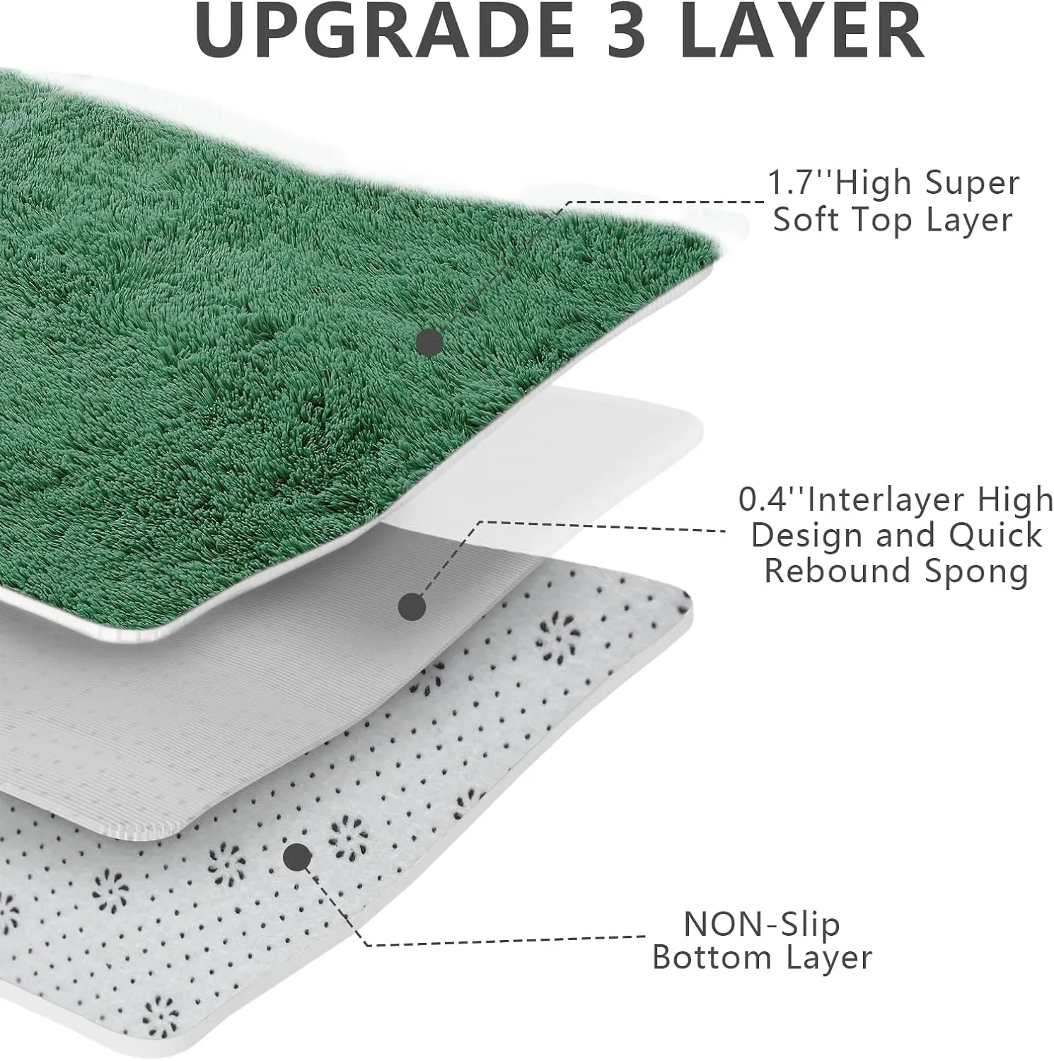 Shag Area Rugs for Bedroom Living Room,4X6 Ultra Soft Fluffy Area Rugs for Dorm, Indoor Carpet Nursery Rugs for Kids Room Home Decor,Dark Green