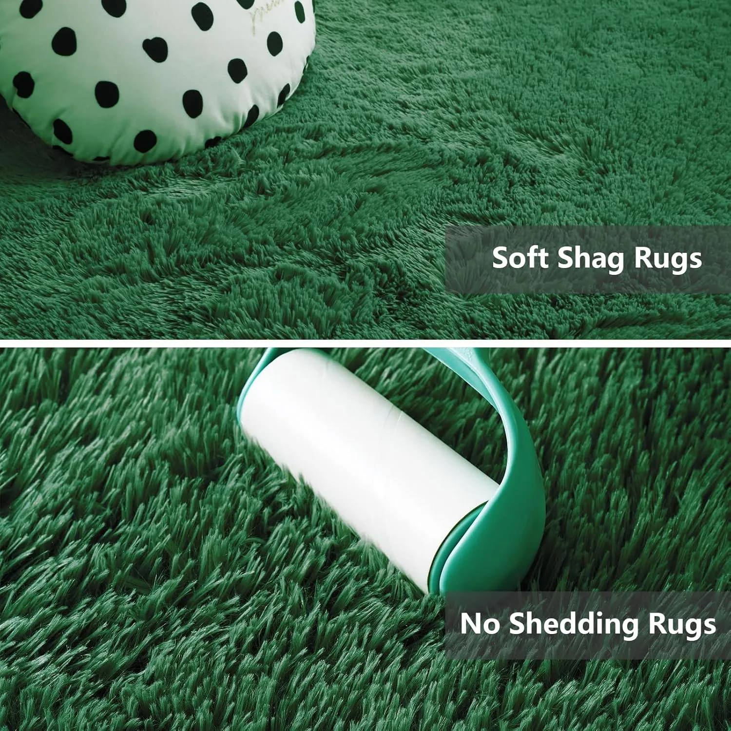 Shag Area Rugs for Bedroom Living Room,4X6 Ultra Soft Fluffy Area Rugs for Dorm, Indoor Carpet Nursery Rugs for Kids Room Home Decor,Dark Green